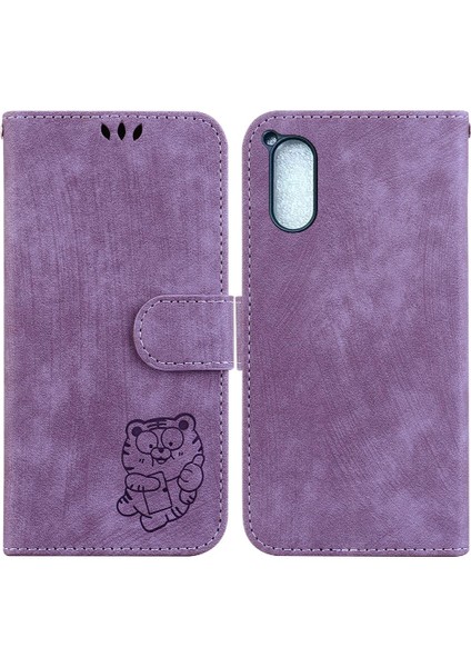 Sony Xperia 5 V Için Kılıf Tutucu Kapak Kabartmalı Sevimli Kaplan Kartı Cep (Yurt Dışından)