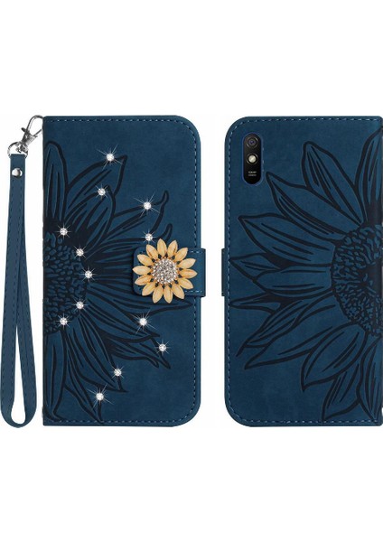 Xiaomi Redmi 9A Telefon Kılıfı Için Kılıf Darbeye Tpu Kabuk Pu Deri Çevirme (Yurt Dışından)