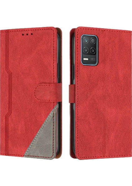 Realme 8 5g Kart Yuvaları Için Kılıf Kapak Manyetik Kapatma Handy Standı Pu (Yurt Dışından)