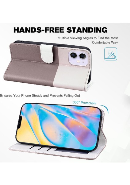 Iphone 12 Için Kılıf Mini Deri Kılıf Kapak Çevirin Cüzdan Darbeye Basit (Yurt Dışından)