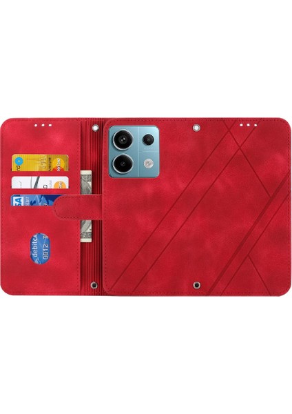 Xiaomi Redmi Not Için Filp Durumda 13 Pro 5g Bilek Kayışı Kredi Kartı Tutucu (Yurt Dışından)