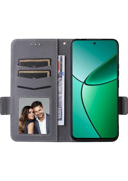 Realme 12 Artı 5g Pu Deri Manyetik Cüzdan Yan Toka Kartı (Yurt Dışından) modelleri