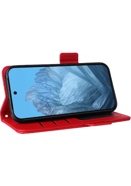 Google Piksel 9 Pro Cüzdan Kart Yuvaları Için Kılıf Tutucu Pu Deri Yan (Yurt Dışından)