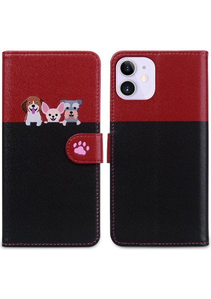 Iphone 12 Için Kılıf Mini Deri Kılıf Kapak Çevirin Cüzdan Darbeye Basit (Yurt Dışından)