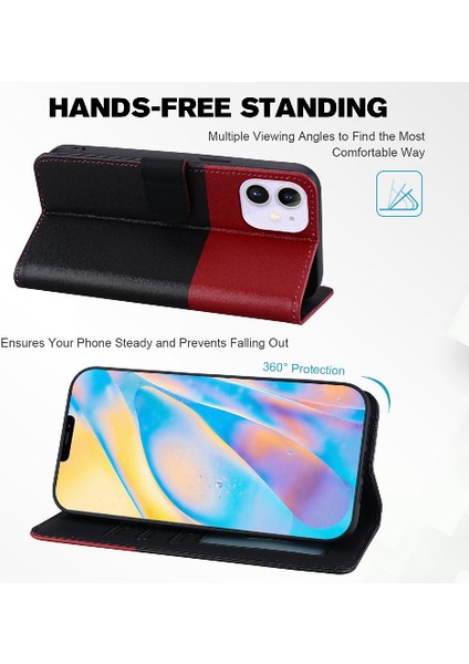 Iphone 12 Için Kılıf Mini Deri Kılıf Kapak Çevirin Cüzdan Darbeye Basit (Yurt Dışından)