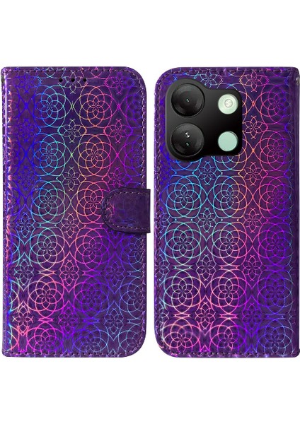 Infinix Akıllı 7 Hd Kılıf Cüzdan Kılıf ile Uyumlu Glitter Renkli Pu (Yurt Dışından)
