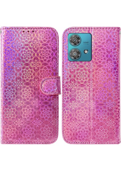 Motorola Kenar 40 Neo Cüzdan Durumda Glitter Renkli Standı Tutucu Pu (Yurt Dışından)