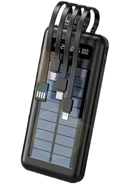 Solar 10.000 Mah Güneş Enerjili LED Işıklı Powerbank
