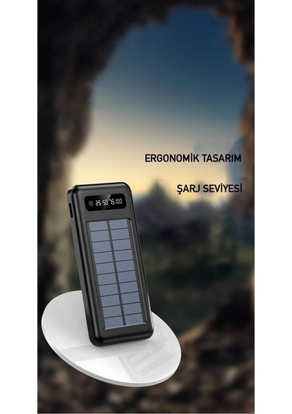 Solar 10.000 Mah Güneş Enerjili LED Işıklı Powerbank fiyatları