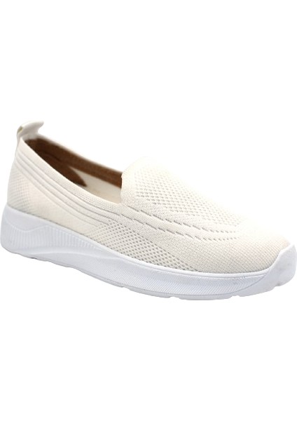(Filinta Moda) Poli Hafif Taban Dokuma Günlük Kadın Comfort Ayakkabı Beyaz
