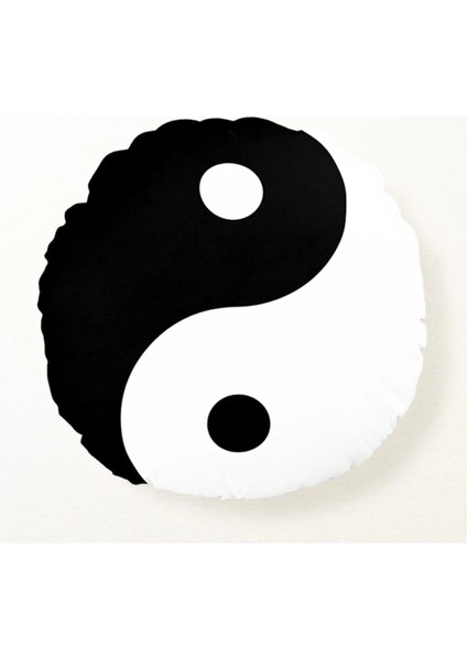 Ying Yang Yuvarlak Yastık