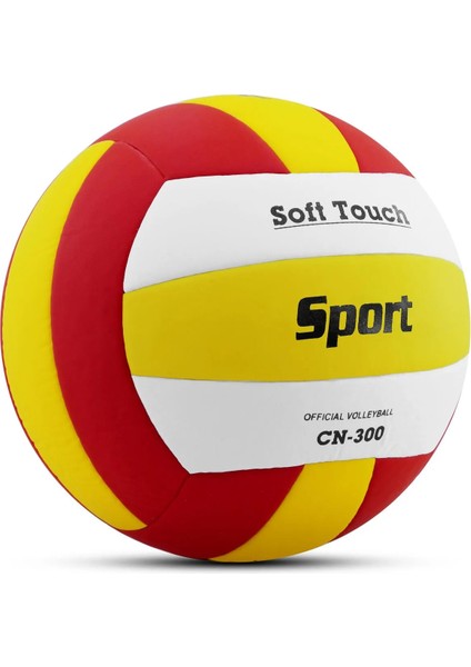 Voleybol Topu Soft Touch Yapıştırma Yumuşak Yüzey 18 Panel 5 Numara Kırmızı