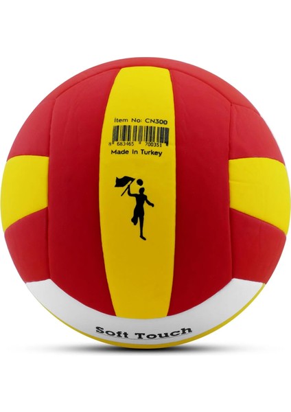 Voleybol Topu Soft Touch Yapıştırma Yumuşak Yüzey 18 Panel 5 Numara Kırmızı