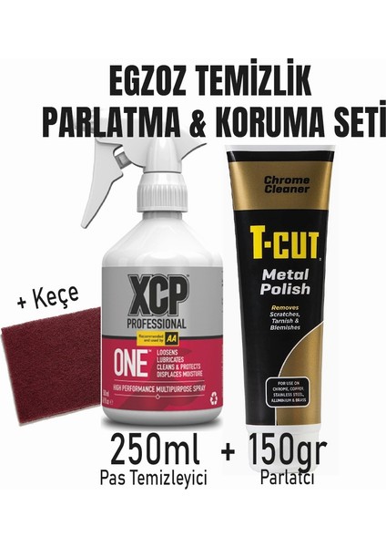 Motosiklet Egzoz Temizlik & Parlatma & Koruma Paketi No:2 (Xcp & T-Cut)