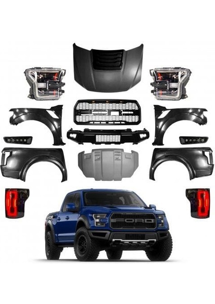 Ford ranger t6 t7 t8 f150 gen3 dönüşüm body kit seti 2012 / 2021