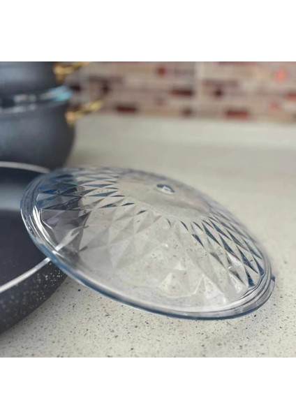 24 cm Diamond Cam Kapak Tencere Için