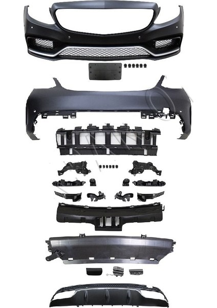 Mercedes w205 c63 amg body kit tampon seti komple 2014 / 2018 modelleri