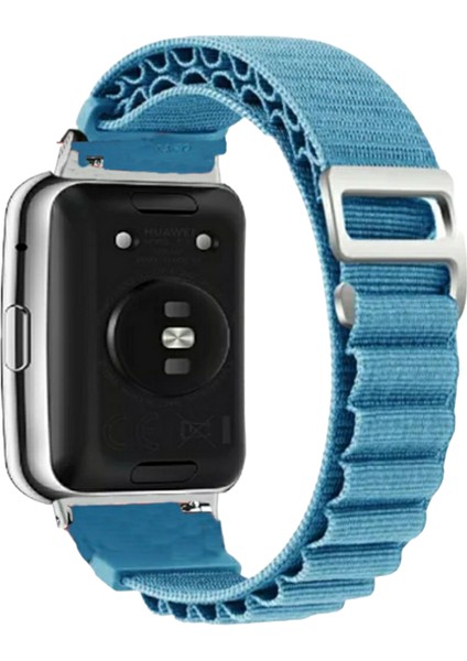 Huawei Fit Uyumlu Alpine Bant Kordon Pim Çevirici Aparatlı Akıllı Pimli Mavi