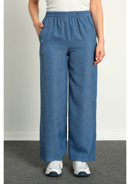 Kadın Bol Paça Keten Pantolon modelleri