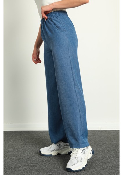 Kadın Bol Paça Keten Pantolon fırsatları