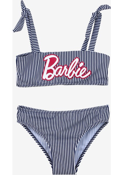 Lacivert - Beyaz Kız Çocuk Bikini Takım BRB4SG-BKİ6003