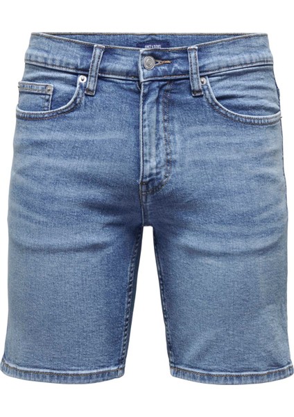 Normal Koyu Mavi Erkek Denim Şort Onsweft Mbd 7625 Pım Dnm Shorts Vd