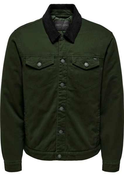 Normal Koyu Yeşil Erkek Ceket Onslouıs Plaın 0068 Jacket