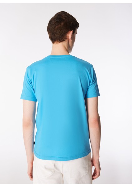 Bisiklet Yaka Desenli Mavi Erkek T-Shirt Kmtr S221 Mındset_craft&co Regular indirimleri