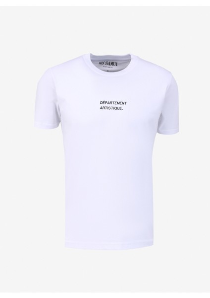 Bisiklet Yaka Baskılı Beyaz Erkek T-Shirt Kmtr S212 Neo_gallery Regular Fıt R