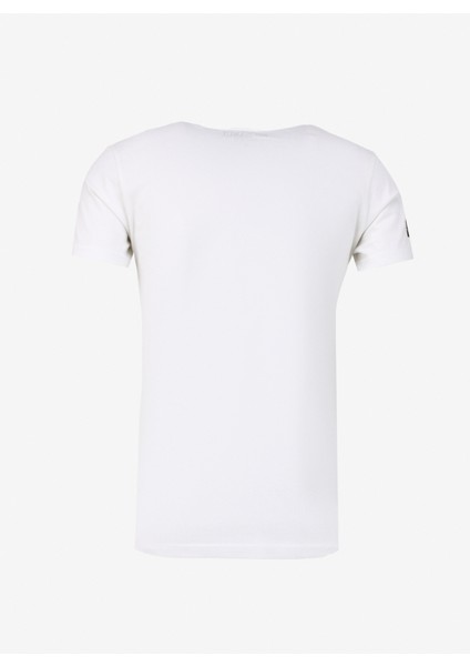 Bisiklet Yaka Baskılı Krem Erkek T-Shirt Kmtt S236 Reollıe_reflector Regular