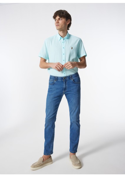 Normal Bel Slim Tapered Mavi Erkek Denim Pantolon L72A007G18