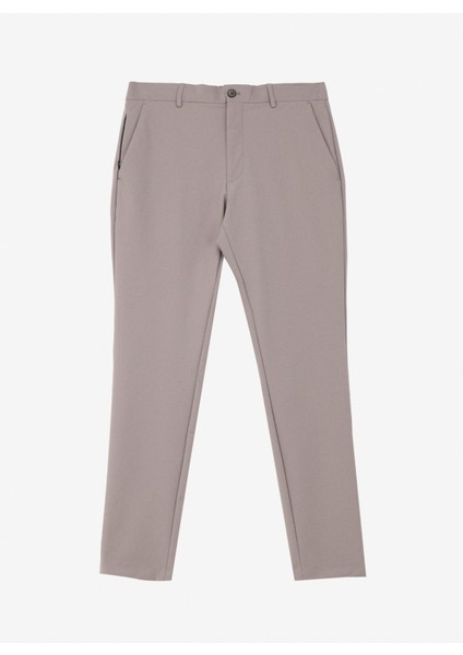 Normal Bel Düz Paça Standart Bej Erkek Pantolon BBSS24MPT015
