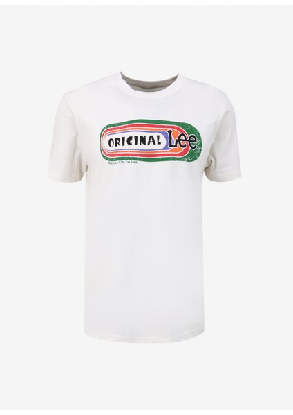 Bisiklet Yaka Beyaz Erkek T-Shirt L241330100 Bisiklet Yaka T-Shirt