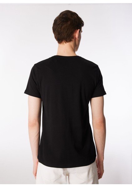 Bisiklet Yaka Baskılı Siyah Erkek T-Shirt Kmtt S242 Waıt_snapshot Regular Fıt indirimleri