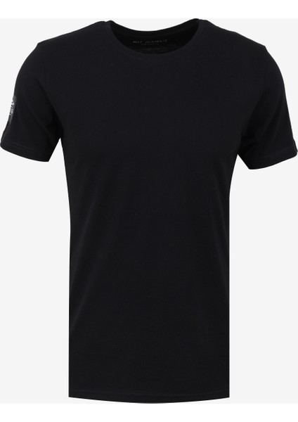 Bisiklet Yaka Baskılı Siyah Erkek T-Shirt Kmtt S233 Reblurry_reflector Regula