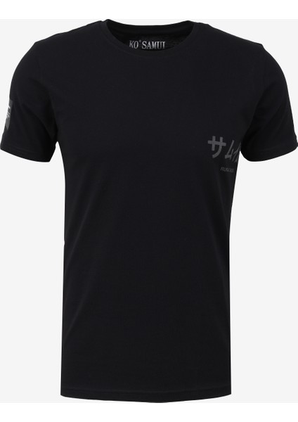 Bisiklet Yaka Baskılı Siyah Erkek T-Shirt Kmtt S231 Rejp_reflector Regular Fı