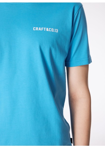 Bisiklet Yaka Baskılı Mavi Erkek T-Shirt Kmtr S226 Road_craft&co Regular Fıt fırsatları