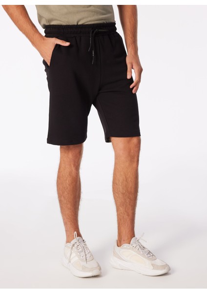 Normal Siyah Erkek Sweat Şort Kbqx Basıc S4_BASIC Regular Fıt Swe modelleri