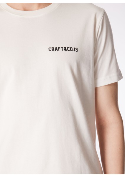 Bisiklet Yaka Baskılı Krem Erkek T-Shirt Kmtr S226 Road_craft&co Regular Fıt fırsatları