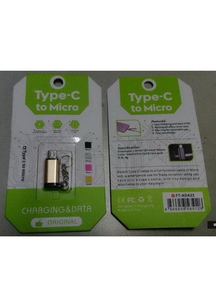 Micro USB To Type-C Otg Adaptör Çevirici Aparat Dönüştürücü