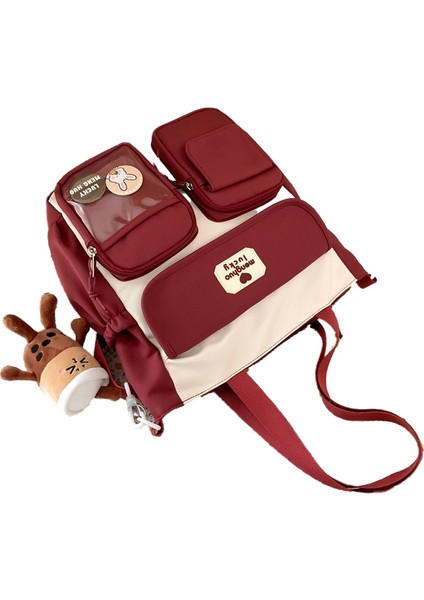 Okul Çantası Kız Rüzgar Kore Ortaokul Öğrencisi Omuz Çantası Büyük Kapasiteli Çanta (Yurt Dışından)