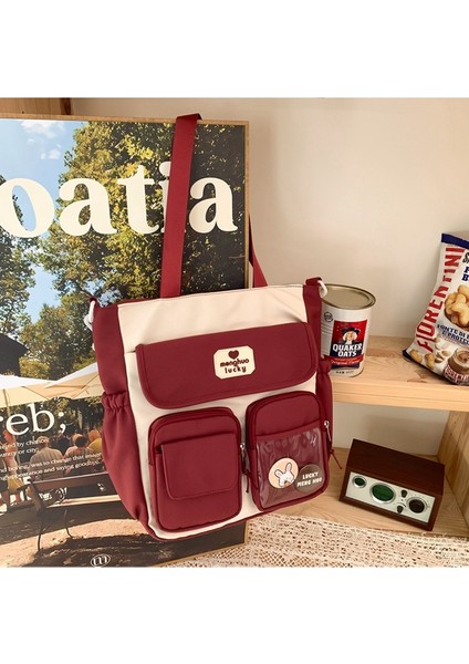 Okul Çantası Kız Rüzgar Kore Ortaokul Öğrencisi Omuz Çantası Büyük Kapasiteli Çanta (Yurt Dışından) fiyatları