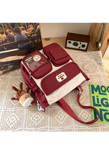 Okul Çantası Kız Rüzgar Kore Ortaokul Öğrencisi Omuz Çantası Büyük Kapasiteli Çanta (Yurt Dışından) modelleri