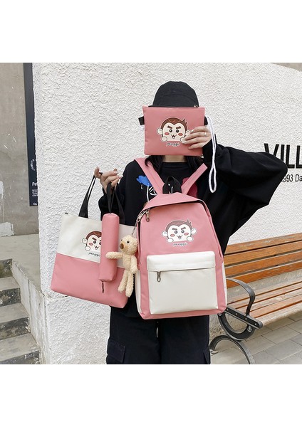 Ilkokul Okul Çantası Dört Parçalı Yeni Büyük Kapasiteli Sırt Çantası Kadın Ders Çantası Kalem Çantası (Yurt Dışından) fiyatları