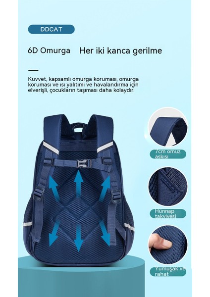 Jingle Kedi Ilköğretim Okul Çantası Büyük Kapasiteli Çocuk Omuz Sırt Koruyucu Yük Azaltıcı Aşınmaya Dayanıklı Su Geçirmez Çocuk Yeni Stil (Yurt Dışından) fırsatları