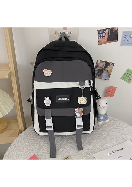 Öğrenci Okul Çantaları, Modaya Uygun Renk Uyumlu Ilk ve Orta Okul Öğrenci Sırt Çantaları, Büyük Kapasiteli Basit Kampüs Öğrenci Sırt Çantaları (Yurt Dışından) fırsatları