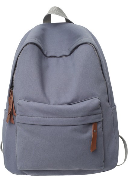 Kanvas Sırt Çantası Büyük Kapasiteli Düz Renk Sırt Çantası Erkek ve Kadın Retro Kampüs Tarzı Sırt Çantası Orta Okul Öğrencisi Okul Çantası (Yurt Dışından)