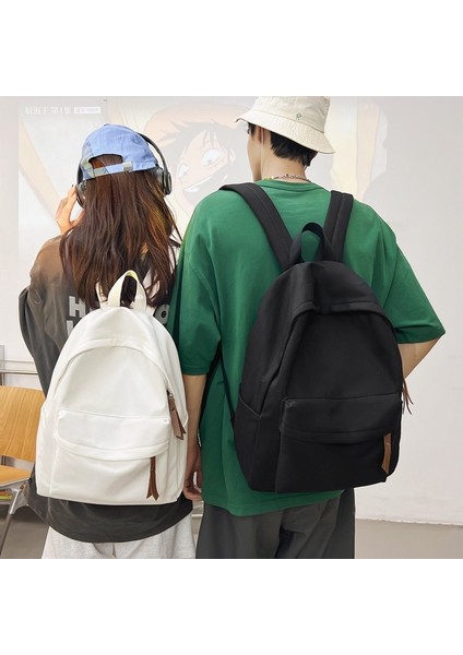 Kanvas Sırt Çantası Büyük Kapasiteli Düz Renk Sırt Çantası Erkek ve Kadın Retro Kampüs Tarzı Sırt Çantası Orta Okul Öğrencisi Okul Çantası (Yurt Dışından) fiyatları