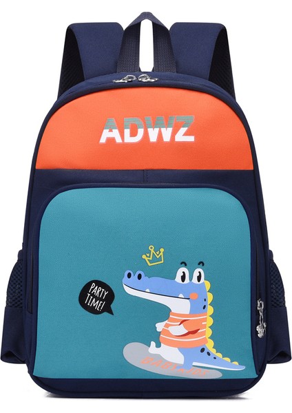 Karikatür Timsah Çocuk Omuz Çantası-Aşınmaya Dayanıklı Su Geçirmez Öğrenci Okul Çantası (Yurt Dışından)