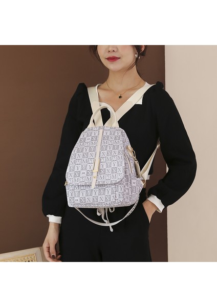 Sırt Çantası Kadın Yeni Yumuşak Deri Sırt Çantası Moda Çok Yönlü Aşınmaya Dayanıklı Crossbody Göğüs Çantası Kadın Küçük Sırt Çantası (Yurt Dışından)